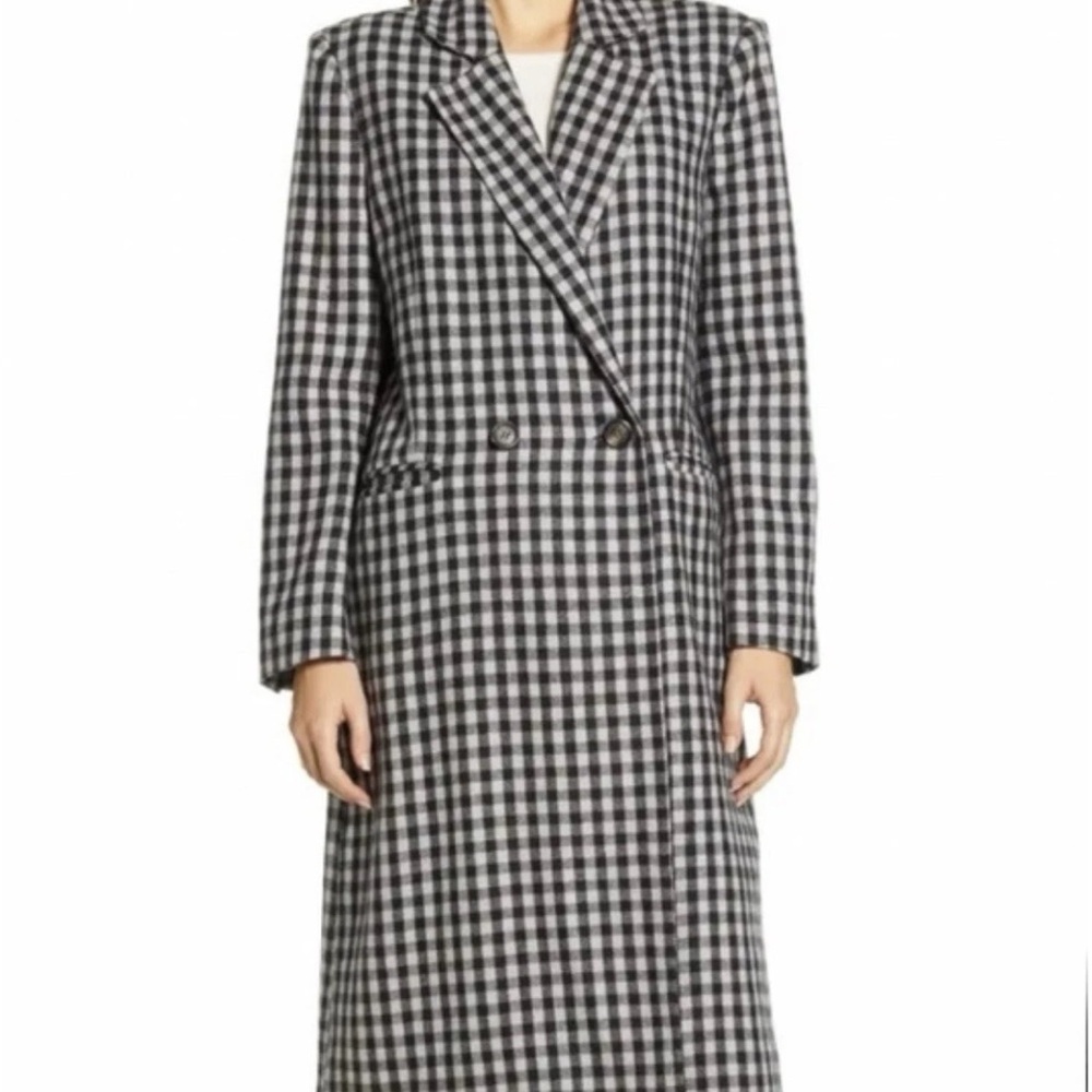 NWT beachlunchlounge Checkered Trench Coat Size S